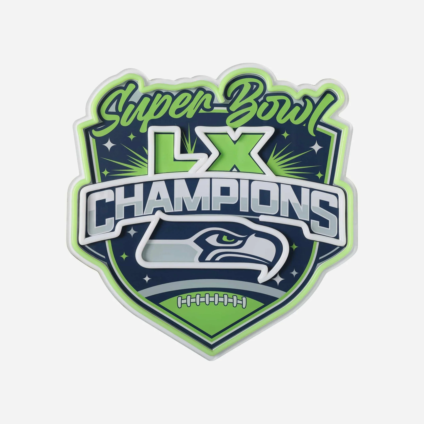 Seattle Seahawks Super Bowl LX Champions Neon Light Up Team Logo Sign LEO NEON SIGN