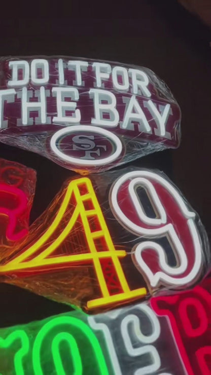 American football San francisco 49ers led neon sign chain football team big logo chains for your spirit