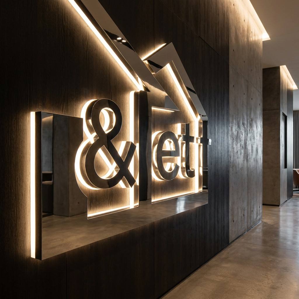 Custom 3D LED Channel Letters - Backlit Stainless Steel Business Logo Signage LEO NEON SIGN