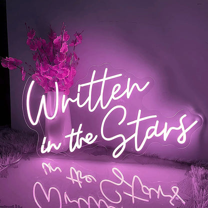 Leo neon sign-Wedding LED neon sign light Written in the stars weddings decorative neon sign