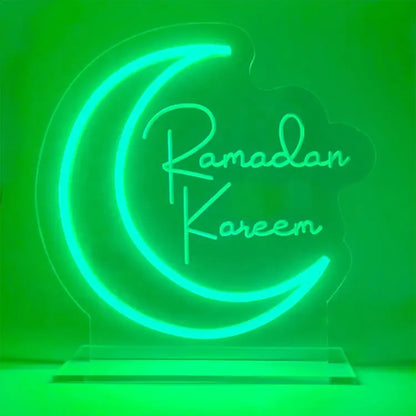 Leo neon sign-Eid Ramadan Mubarak Neon Sign Eid Mubarak With Base Decorations Lamp Neon Signs Eid Mubarak Moon Decor Party Supplies