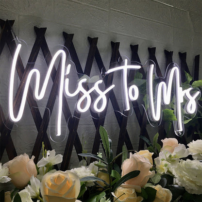 Leo neon sign-Miss to MRS neon sign Wedding decoration lighting