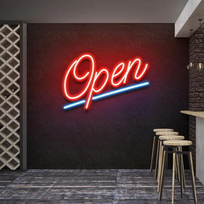 Leo neon sign open store business neon logo design led open light up sign for wall decoration