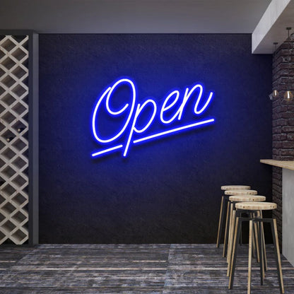 Leo neon sign open store business neon logo design led open light up sign for wall decoration