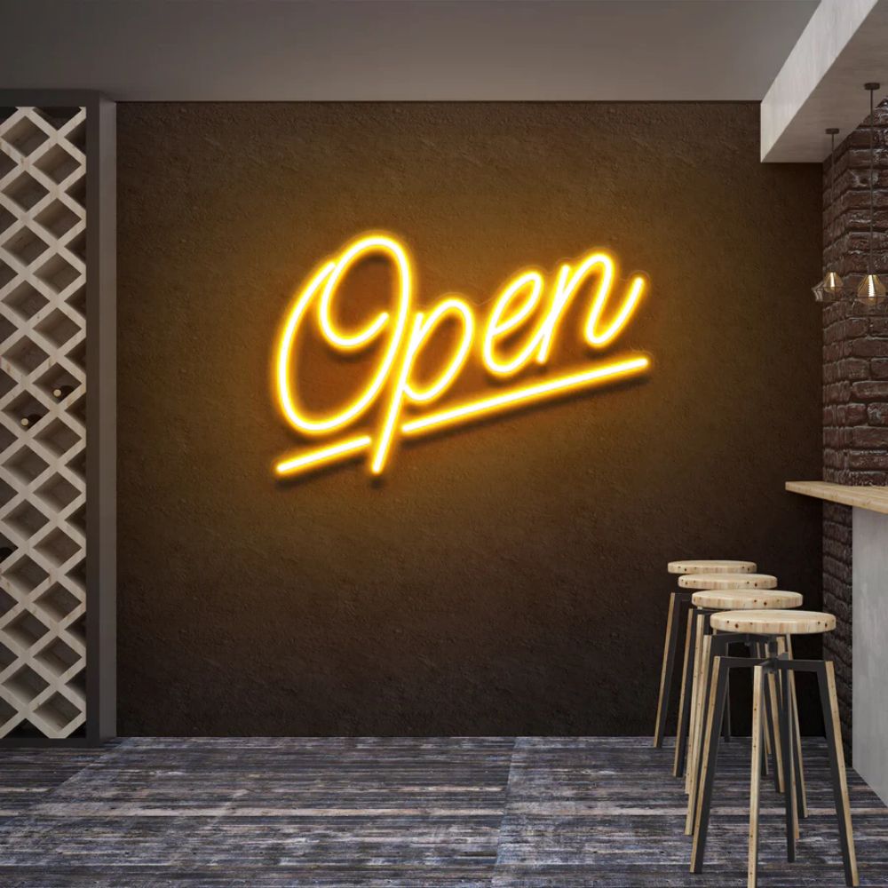 Leo neon sign open store business neon logo design led open light up sign for wall decoration