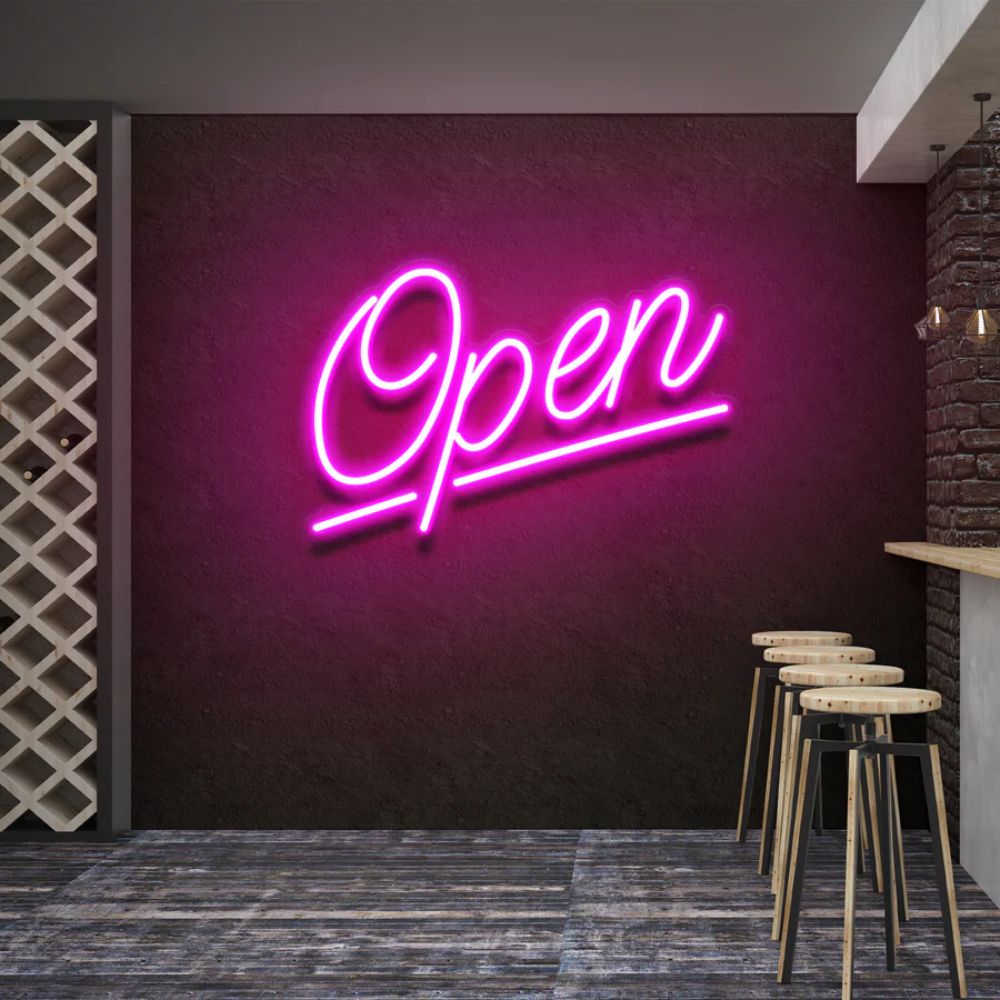 Leo neon sign open store business neon logo design led open light up sign for wall decoration